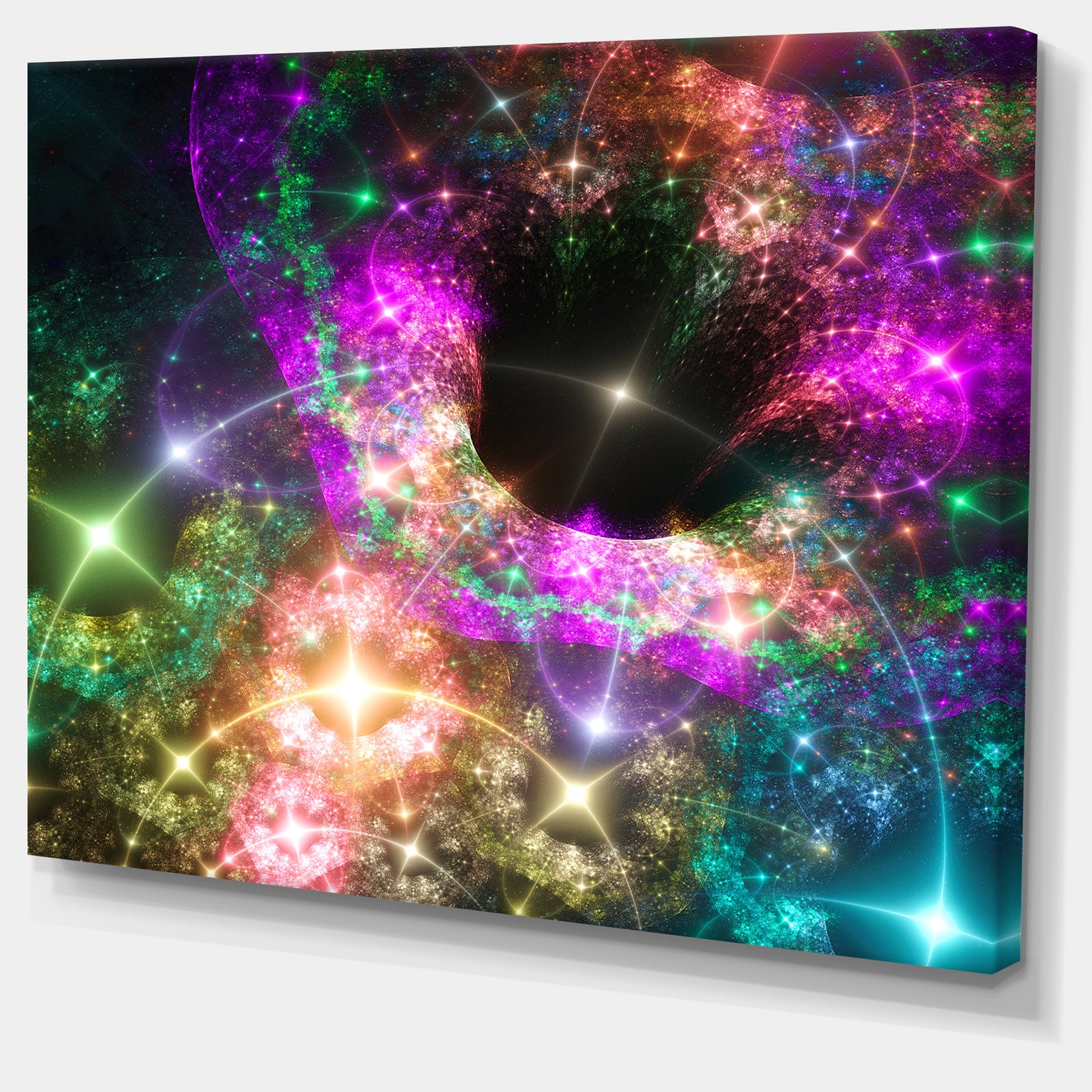 Pink Cosmic Black Hole'Large Abstract Canvas Art Print