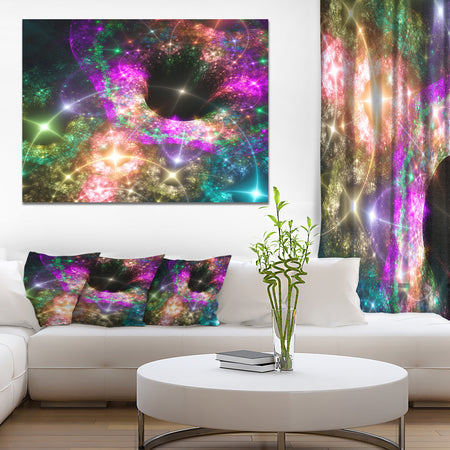 Pink Cosmic Black Hole'Large Abstract Canvas Art Print