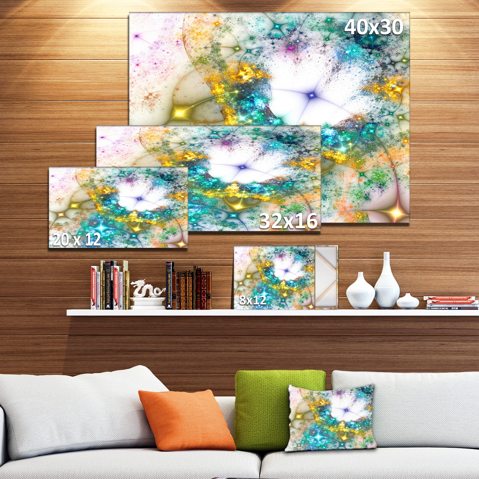 Blue Cosmic Black Hole.'Large Abstract Canvas Art Print