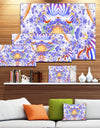 Magical Fairy Pattern Blue'Large Abstract Canvas Art Print