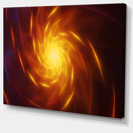Yellow Whirlpool Fractal Spirals'Large Abstract Canvas Art Print