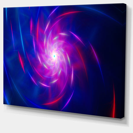 Blue Whirlpool Fractal Spirals'Large Abstract Canvas Art Print