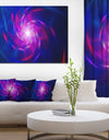 Blue Whirlpool Fractal Spirals'Large Abstract Canvas Art Print