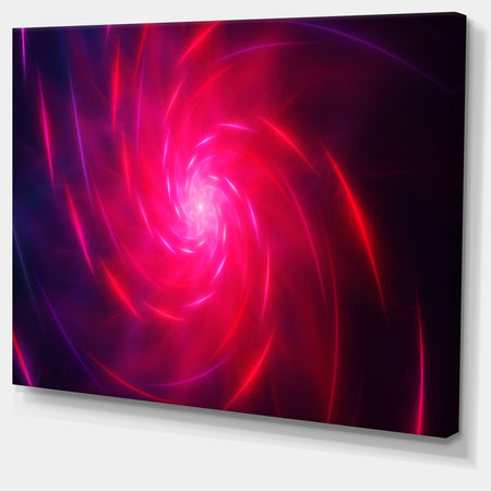 Pink Whirlpool Fractal Spirals'Large Abstract Canvas Art Print