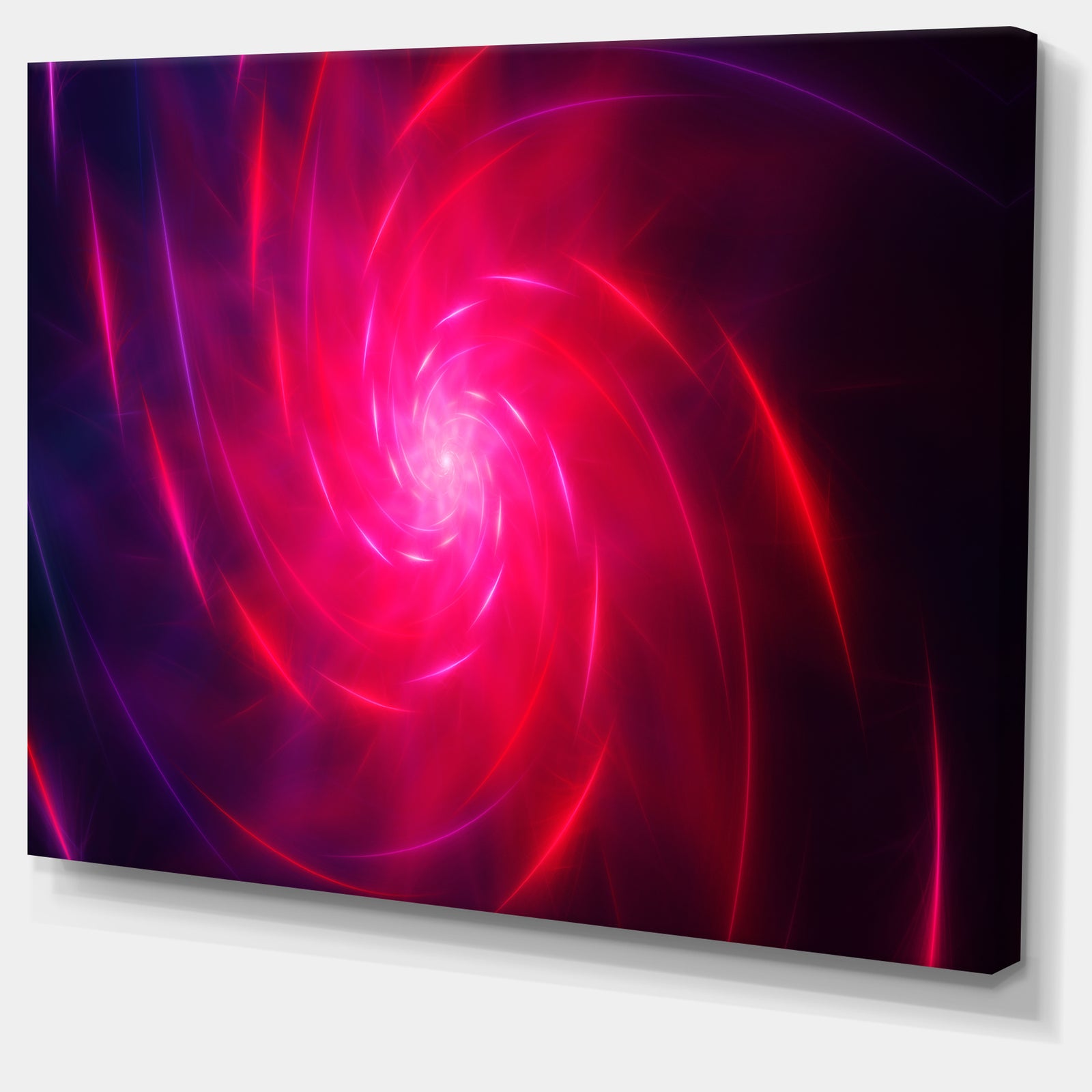 Pink Whirlpool Fractal Spirals'Large Abstract Canvas Art Print