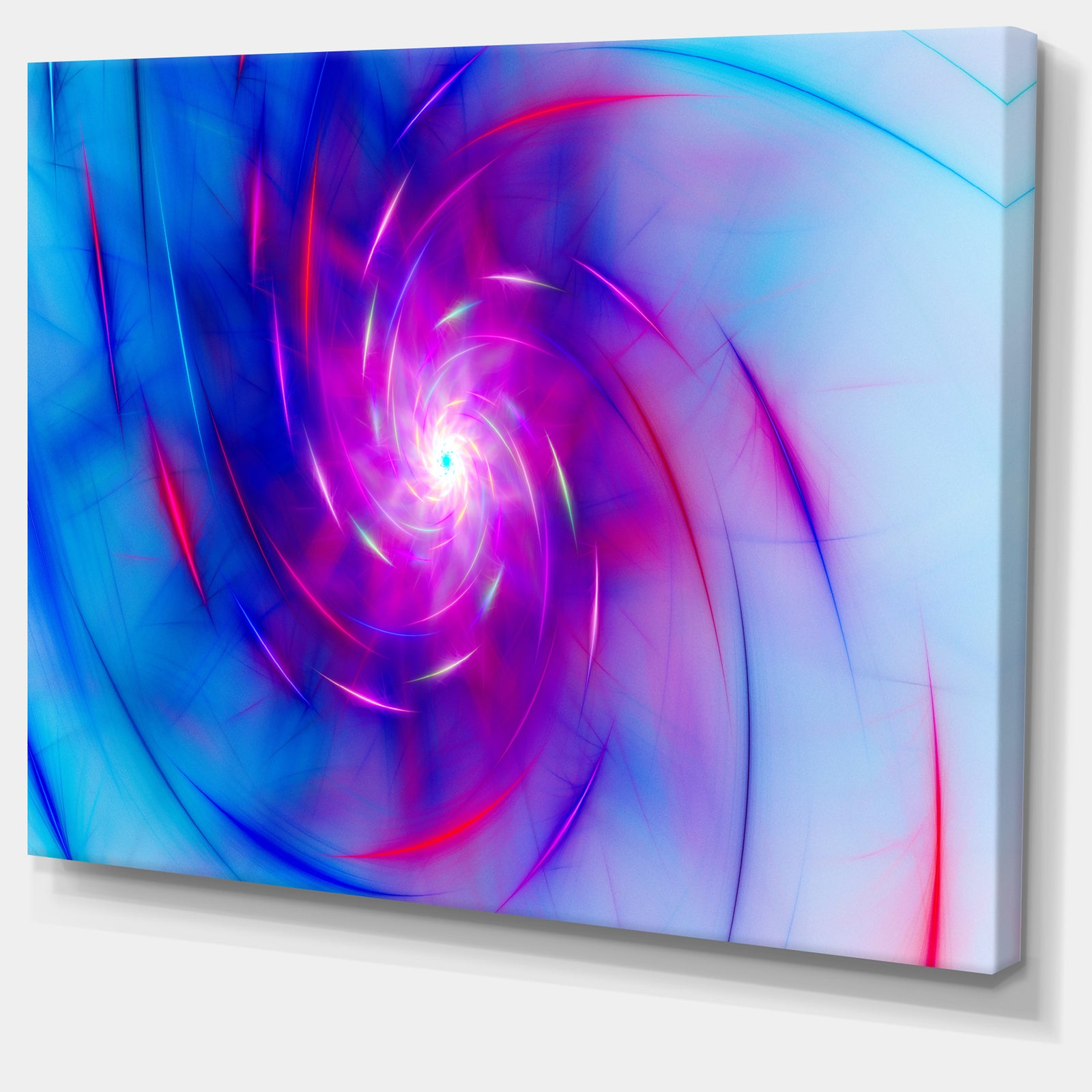 Turquoise Whirlpool Fractal Spirals'Large Abstract Canvas Art Print