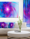 Turquoise Whirlpool Fractal Spirals'Large Abstract Canvas Art Print