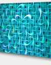 Turquoise Watercolor Fractal Pattern'Large Abstract Canvas Art Print