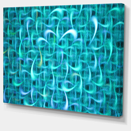 Turquoise Watercolor Fractal Pattern'Large Abstract Canvas Art Print