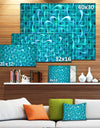 Turquoise Watercolor Fractal Pattern'Large Abstract Canvas Art Print