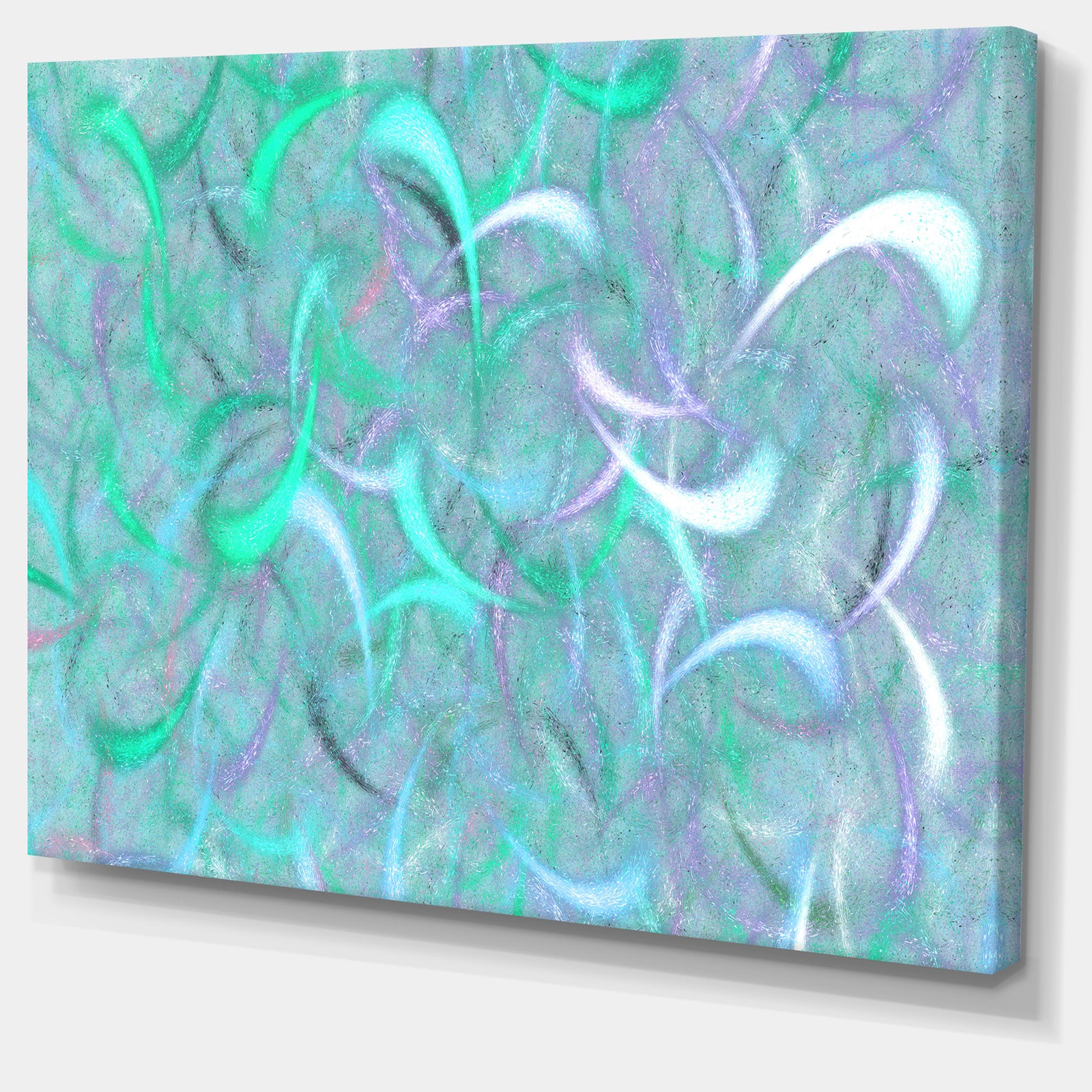 Blue Watercolor Fractal Pattern'Large Abstract Canvas Art Print