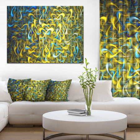 Golden Watercolor Fractal Pattern'Large Abstract Canvas Art Print
