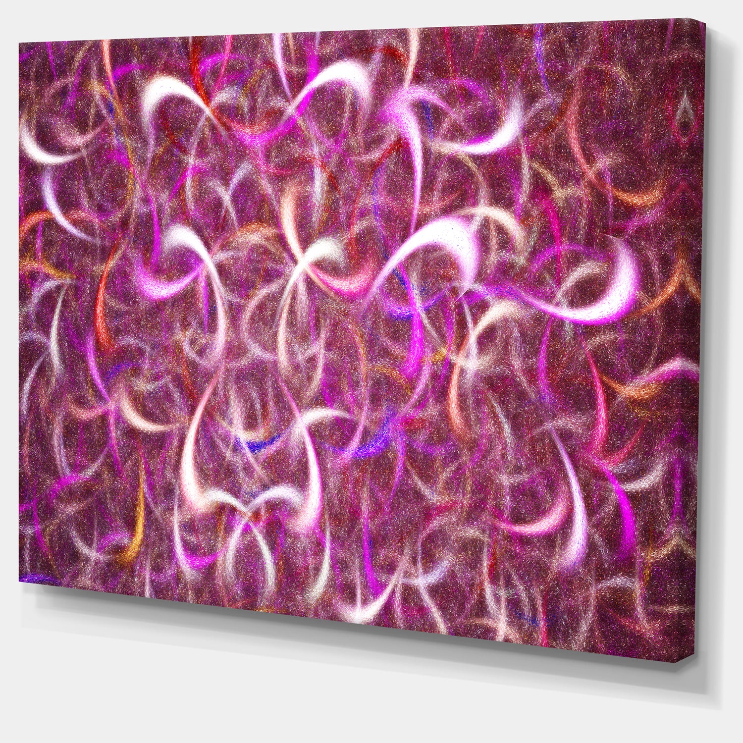Pink Watercolor Fractal Pattern'Large Abstract Canvas Art Print