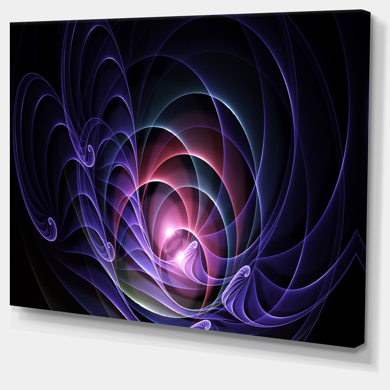 Blue 3D Surreal Fractal Design'Large Abstract Canvas Art Print