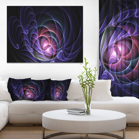 Blue 3D Surreal Fractal Design'Large Abstract Canvas Art Print