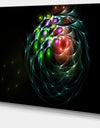 Green 3D Surreal Fractal Design'Large Abstract Canvas Art Print