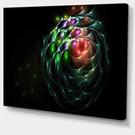 Green 3D Surreal Fractal Design'Large Abstract Canvas Art Print