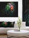 Green 3D Surreal Fractal Design'Large Abstract Canvas Art Print