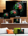 Green 3D Surreal Fractal Design'Large Abstract Canvas Art Print