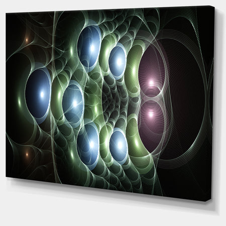 Light Blue 3D Surreal Circles'Large Abstract Canvas Art Print