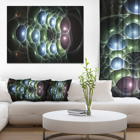 Light Blue 3D Surreal Circles'Large Abstract Canvas Art Print