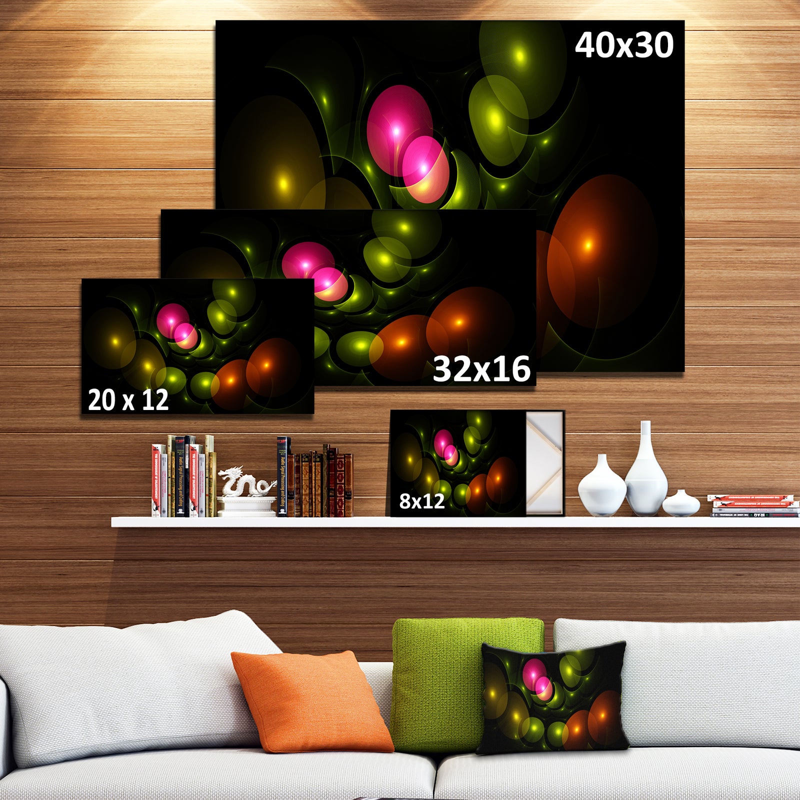 Multi-Color 3D Surreal Circles - Abstract Wall Art Canvas