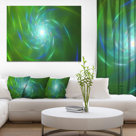Green Fractal Whirlpool Design - Abstract Wall Art Canvas