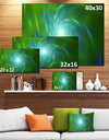 Green Fractal Whirlpool Design - Abstract Wall Art Canvas