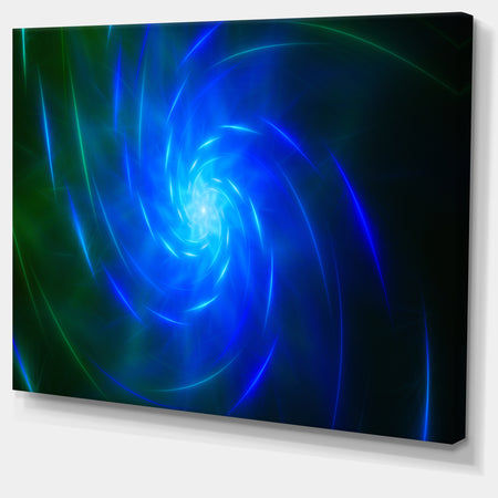 Blue Fractal Whirlpool Design - Abstract Wall Art Canvas