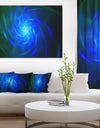 Blue Fractal Whirlpool Design - Abstract Wall Art Canvas