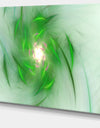 Green on White Fractal Whirlpool - Abstract Wall Art Canvas