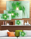 Green on White Fractal Whirlpool - Abstract Wall Art Canvas