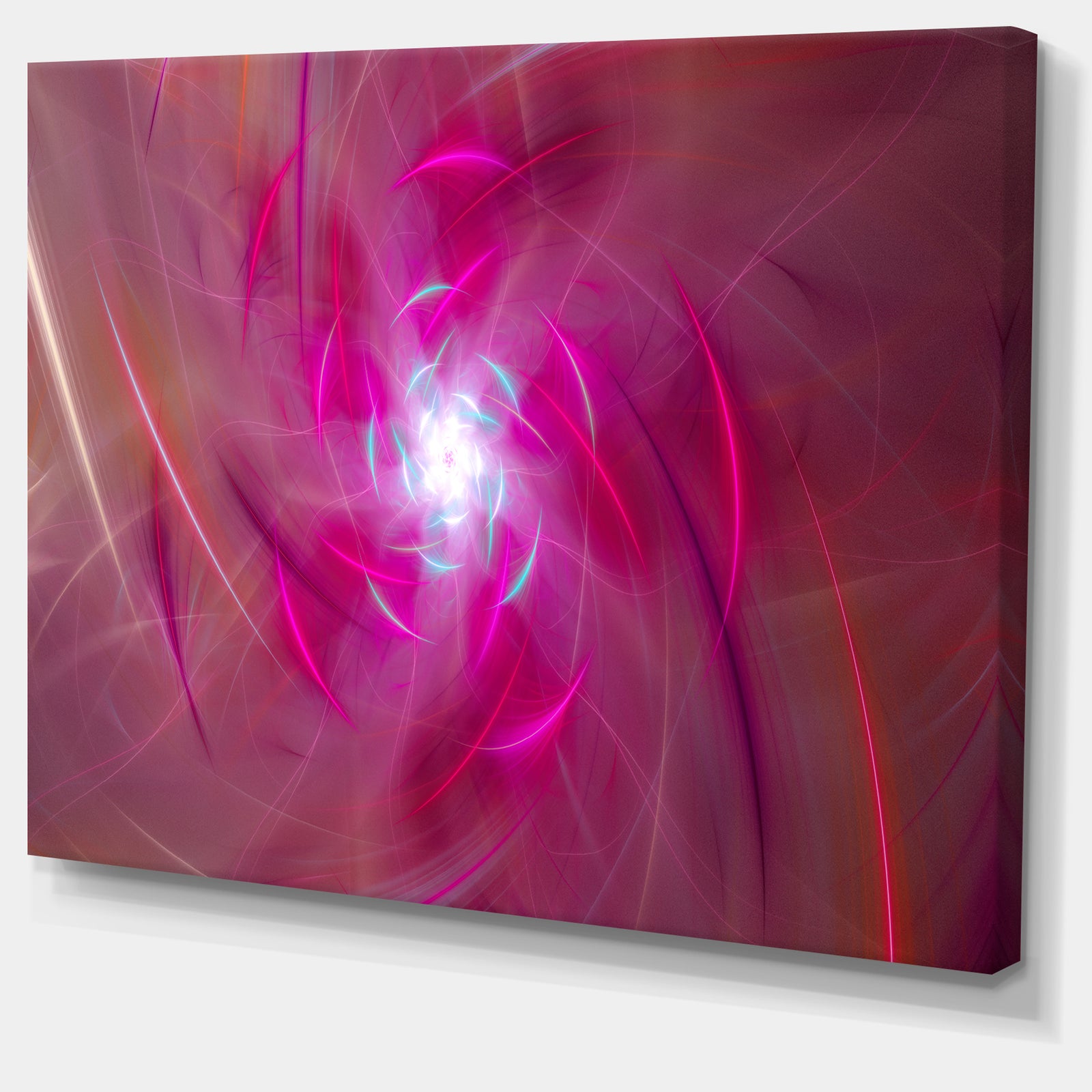 Pink Fractal Whirlpool Design - Abstract Wall Art Canvas
