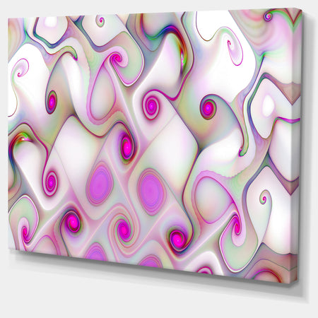Pink Fractal Pattern with Swirls - Abstract Canvas Wall Art