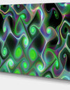 Dark Green Fractal Swirls - Abstract Wall Art Canvas