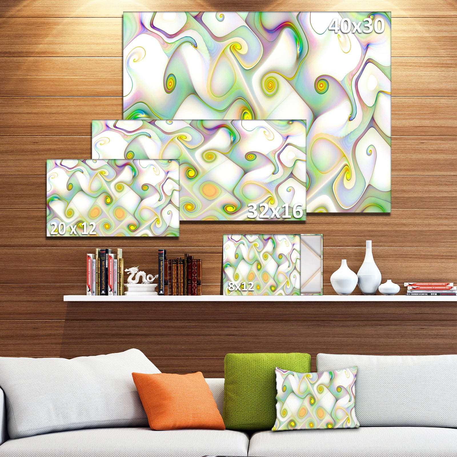 Beautiful Fractal Pattern with Swirls - Abstract Wall Art Canvas