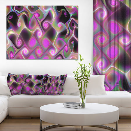 Pink Fractal Pattern with Swirls - Abstract Wall Art Canvas