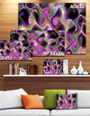 Pink Fractal Pattern with Swirls - Abstract Wall Art Canvas