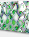 White Green Pattern with Swirls - Abstract Wall Art Canvas