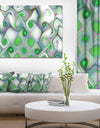 White Green Pattern with Swirls - Abstract Wall Art Canvas