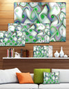 White Green Pattern with Swirls - Abstract Wall Art Canvas