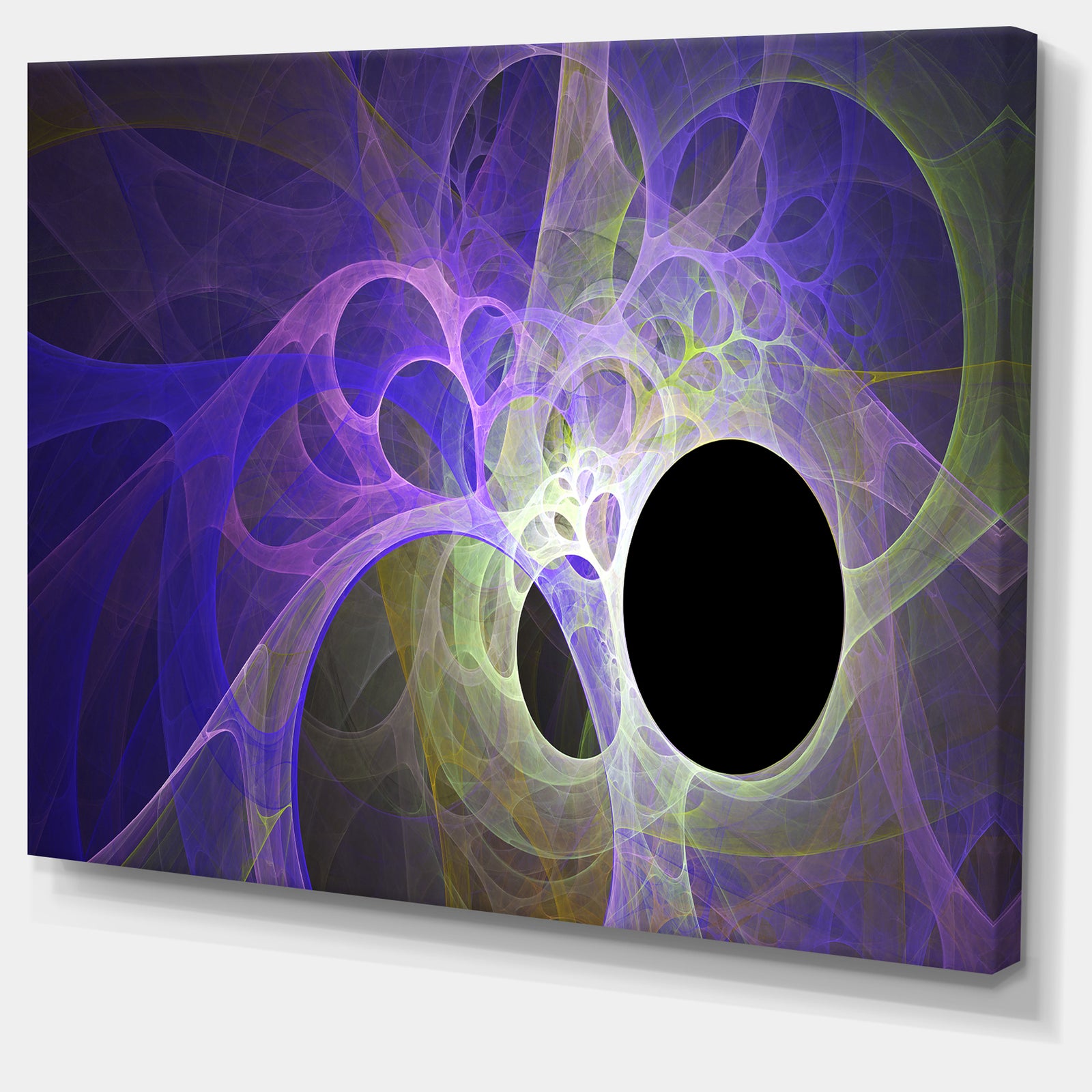 Blue Fractal Angel Wings - Abstract Wall Art Canvas