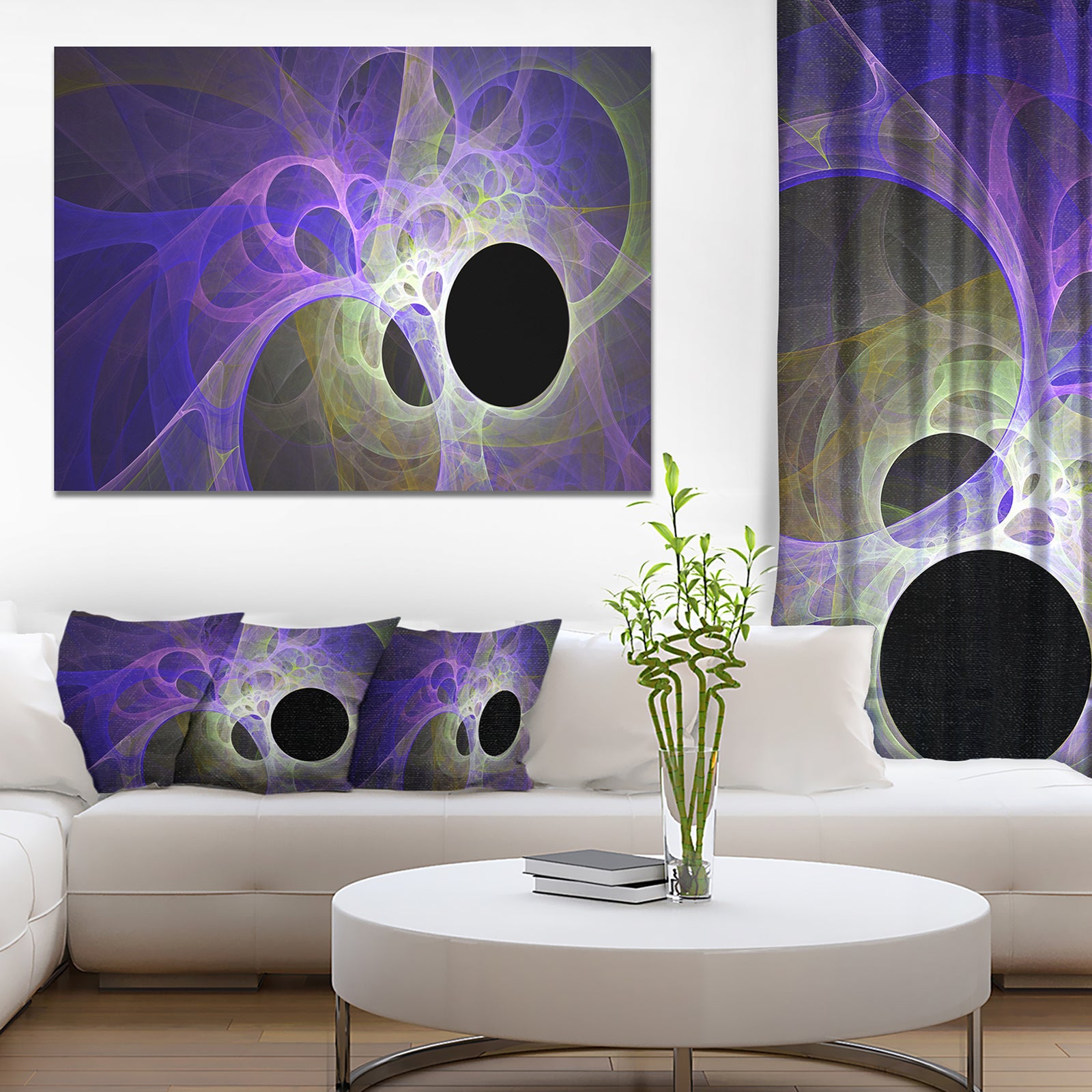 Blue Fractal Angel Wings - Abstract Wall Art Canvas