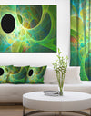 Green Fractal Angel Wings - Abstract Wall Art Canvas