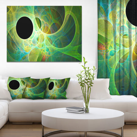 Green Fractal Angel Wings - Abstract Wall Art Canvas