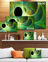 Green Fractal Angel Wings - Abstract Wall Art Canvas