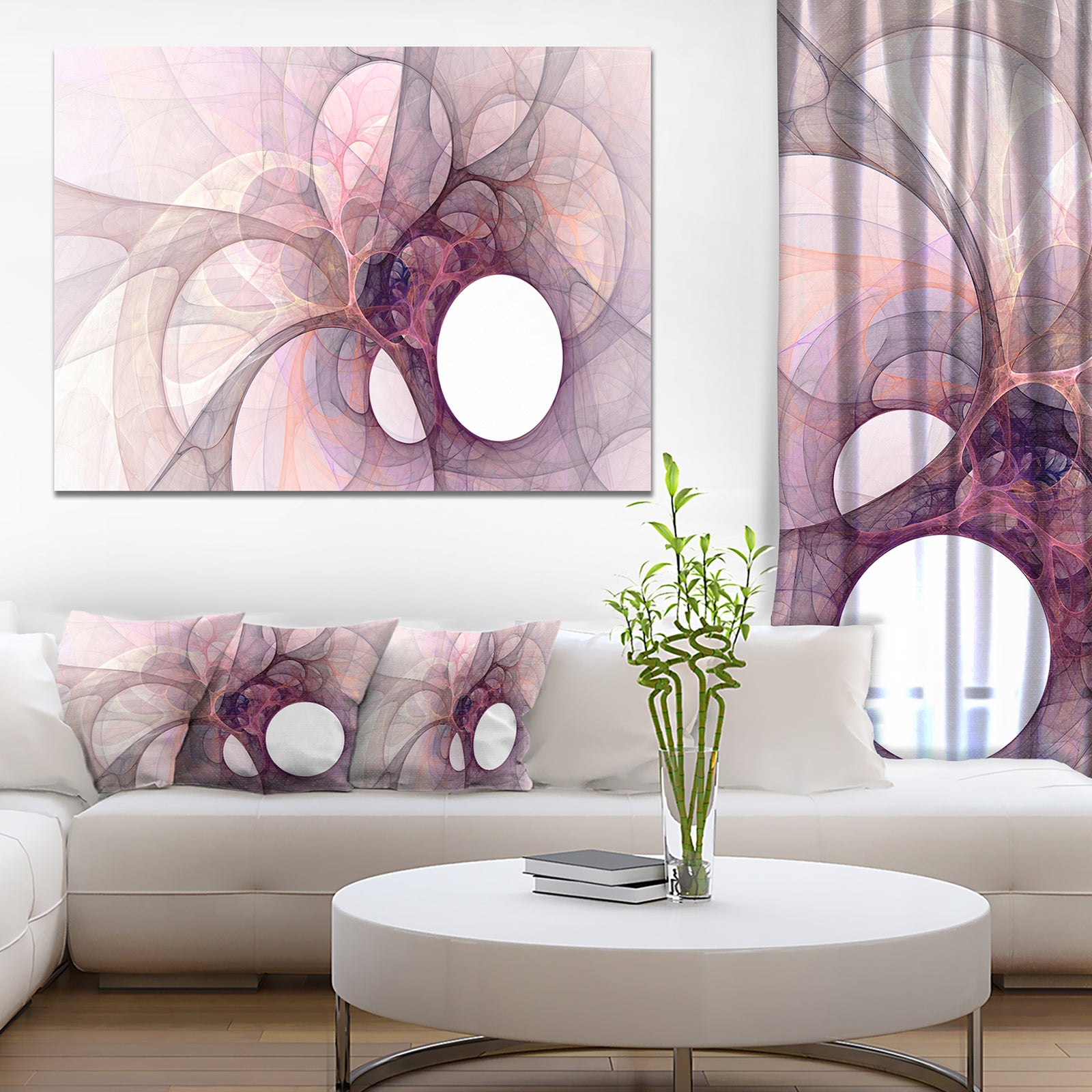 Light Purple Fractal Angel Wings - Abstract Wall Art Canvas