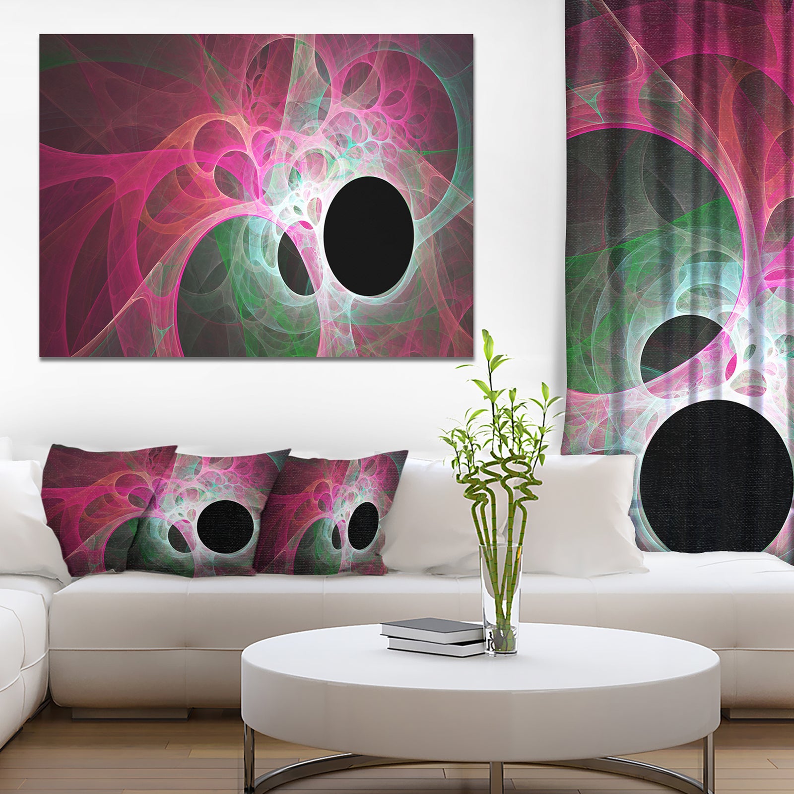 Pink Fractal Angel Wings - Abstract Wall Art Canvas