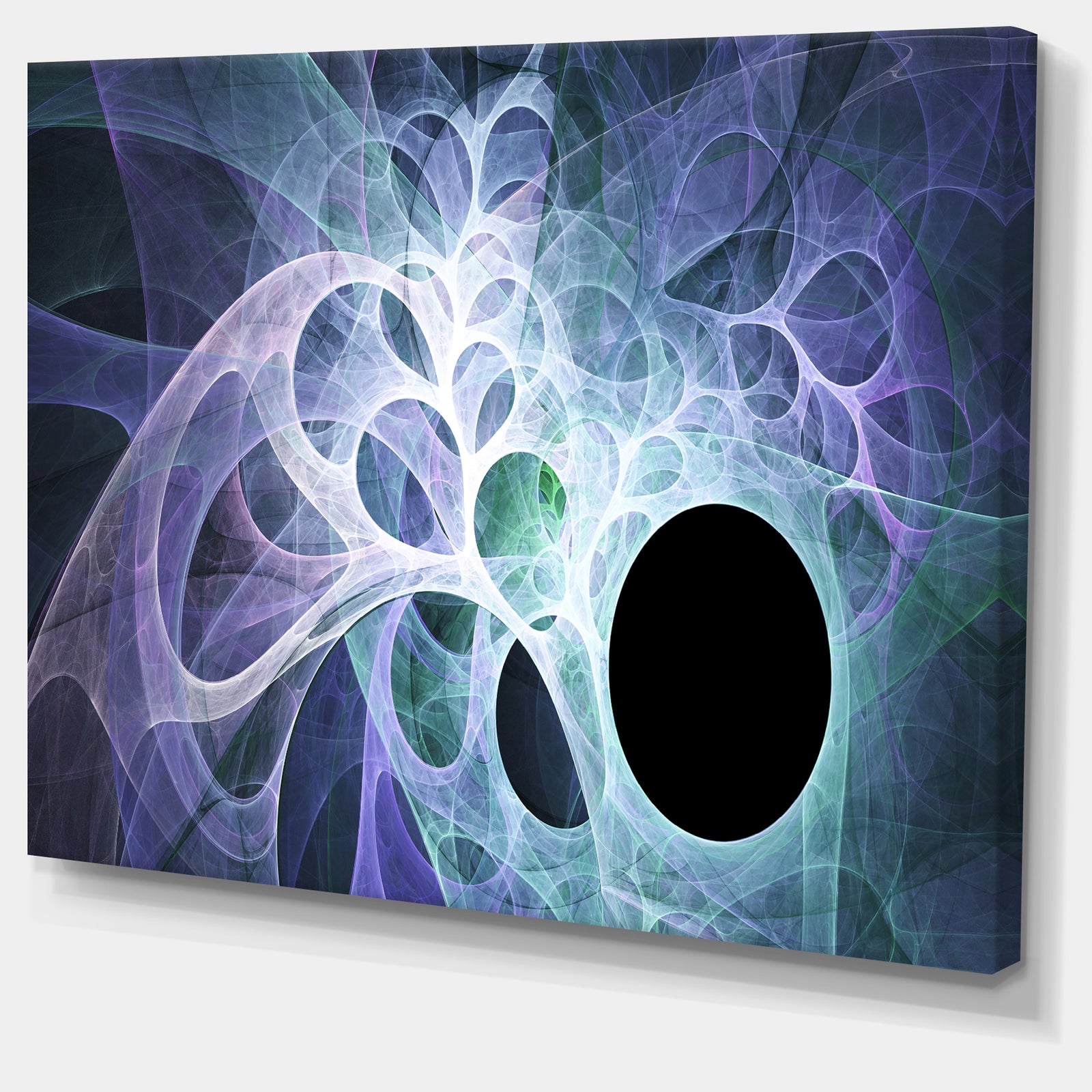 Light Blue Fractal Angel Wings - Abstract Wall Art Canvas