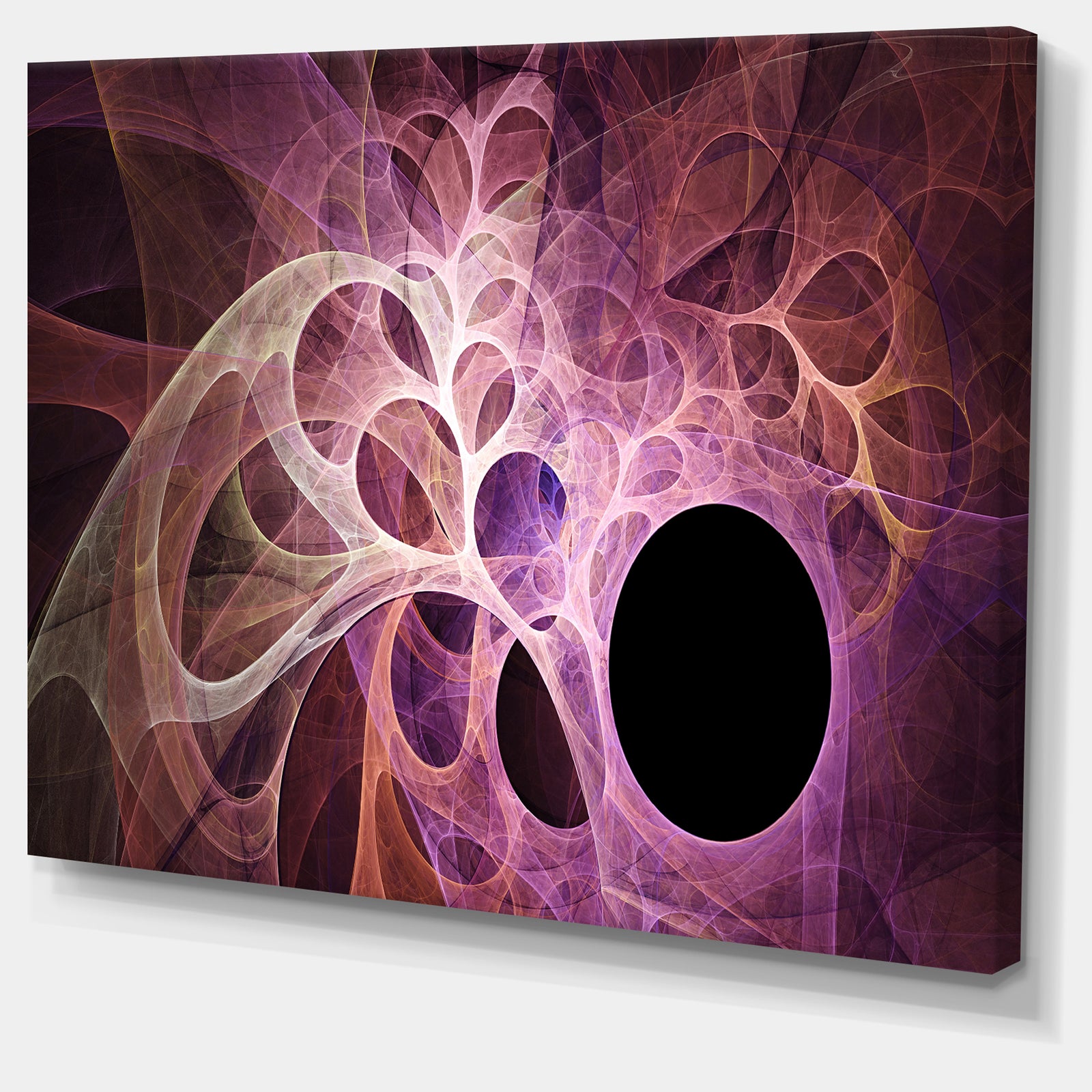 Fractal Angel Wings in Pink - Abstract Wall Art Canvas